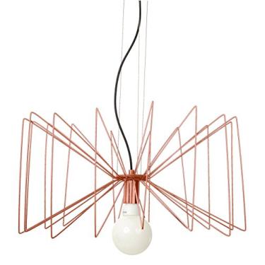 Imagem de Pendente Aramado 1 Lâmpada E27 Pantoja & Carmona, 60w 220v Gold Rose 30 X 60 Cm