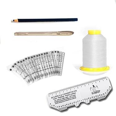 Imagem de Kit Design - Régua, moldes, linha branca, lápis e caneta gel