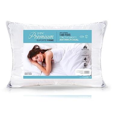 Imagem de Travesseiro Suporte Firme 70x50 140 Fios 100% Algodão Antialérgico e Antiácaro - Lavive