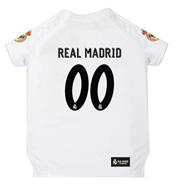 Imagem de Pets First Camiseta Real Madrid para fãs de futebol para cães e gatos, cores brilhantes do time, tamanho: GG
