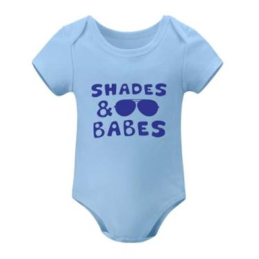 Imagem de SHUYINICE Macaquinho infantil unissex de uma peça para bebês da Shades And Babes, macacão divertido para recém-nascidos, Azul-celeste, 18-24 Months