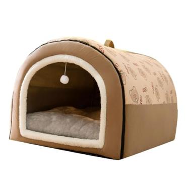Imagem de Generic Casa para cachorro portátil 2 em 1, cama para gato e cachorro, almofada removível, dobrável, macia, canil, barraca, abrigo para animais de estimação, eu