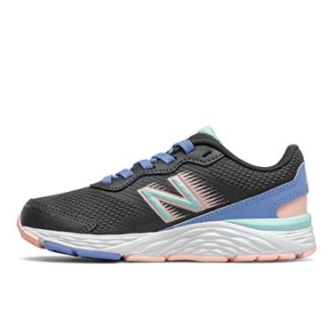 Imagem de New Balance Tênis de corrida infantil unissex 680 V6 com cadarço, Fantasma/azul telar/rosa nuvem, 10.5 Little Kid