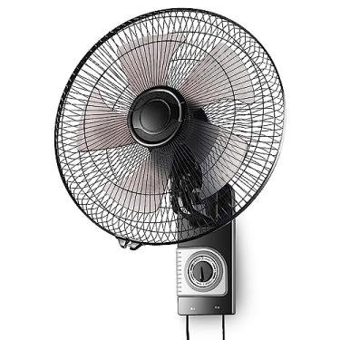 Imagem de Ventilador de parede doméstico ventiladores elétricos ajustáveis de 3 velocidades baixo ruído oscilação 120° dormitório escritório pendurado refrigerador de ar sótão galpão garagem ventilação estufa, preto, 550 * 420 mm