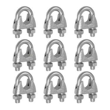 Imagem de Grampo Clips para Cabo de Aço 1/4 Academia e Intalaçôes em Geral Prendedor de Cabos - Kit com 50 unidades