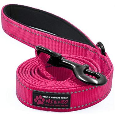Imagem de Coleira reflexiva para cães pequenos Max & Neo – Doe uma coleira para resgate com cada venda 16 x 5/20.3 cm rosa