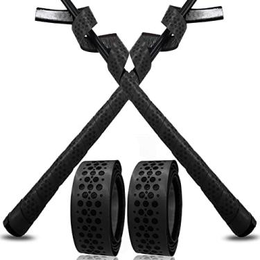 Imagem de VEASAERS Fita Bat Grip Baseball Softball Pacote 2/4 101,6 cm 1,75 mm Pré-cortada e totalmente adesiva nas costas Fitas Pro Feel Soft Confortável para Alças Antigas de Taco (2 Pçs-Ponto Preto)