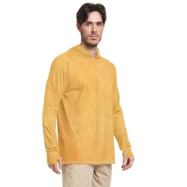 Imagem de Moletom masculino com capuz de manga longa retrô amarelo fazenda FPS 50 + camisetas masculinas Rash Guards masculinas, Casa de fazenda amarela retrô, XXG