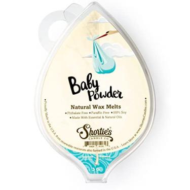 Imagem de Shortie's Candle Company Cera de soja natural para talco de bebê derrete - 1 barra altamente perfumada de 85 g - Feito com óleos 100% de soja e fragrâncias essenciais - livre de ftalatos e parafina,