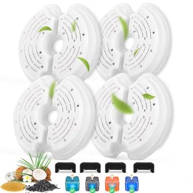 Imagem de Filtros de fonte de água para gatos para bebedouros de aço inoxidável de 2,5 l e bebedouro plástico para gatos de 1,899 g/2,0L, pacote com 4 filtros de substituição para animais de estimação com 4