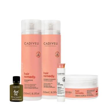 Imagem de Kit Cadiveu  Essentials Hair Remedy Shampoo Condicionador Máscara Ampo