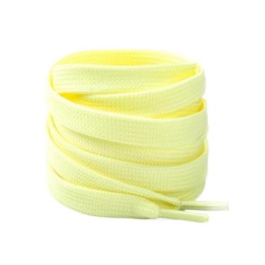 Imagem de 1 Par De Cadarços De Tênis, Acessórios Para Sapatos, Cadarços Unissex De Sapato Plano, Cadarços Clássicos De Cor Sólida, Cordas De Sapato 发送反馈(Color:Light yellow,Size:140cm)