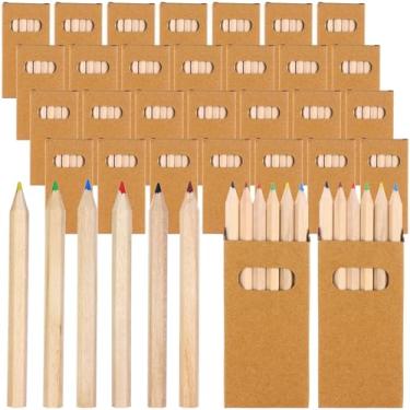 Imagem de TBoxBo Conjunto de mini lápis de cor a granel com 150 unidades/900 unidades para crianças, lápis de cor curtos e gordos, presentes de volta às aulas para livros de colorir para adultos, sala de aula