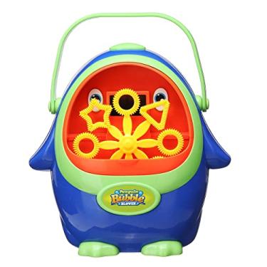 Imagem de WnewTools Máquina elétrica automática de bolhas de pinguim, máquina portátil para fazer bolhas, jogos ao ar livre, brinquedos infantis presentes