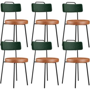 Imagem de Kit 06 Cadeiras Estofada Para Sala Jantar Barcelona L02 Facto Verde Musgo Couríssimo Camel - Lyam