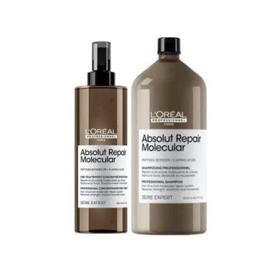 Imagem de Kit Absolut Repair Molecular Shampoo 1,5L e Pré-Shampoo - LÓreal - L'Ó