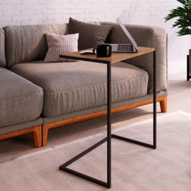 Imagem de Mesa de Apoio Lateral Industrial Com Estrutura em Aço 67 cm - Artesano