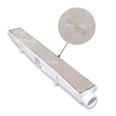 Imagem de Ralo de Banheiro Linear Invisível 6x50 modelo Cola Piso Porcelanato co