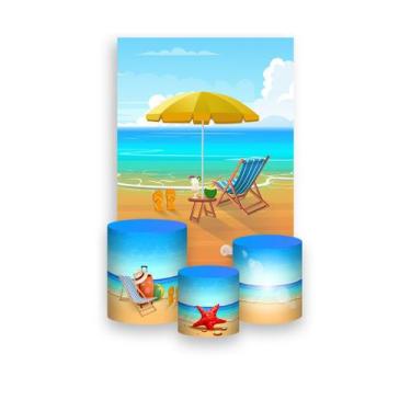 Imagem de Painel De Festa Vertical 1,50 x 2,20 + Trio De Capas Cilindro - Desenh