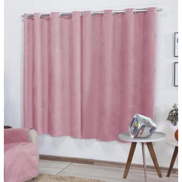 Imagem de Cortina Suede 2,70m P/ Varão Até 2m Semi Blackout Rosê - Enxovais LuzL