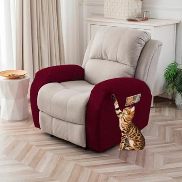 Imagem de YUEANG Capas de apoio de braço 100% à prova d'água para sofá reclinável, 2 peças de capas de apoio de braço reclináveis laváveis para poltronas reclináveis para animais de estimação, cães, crianças