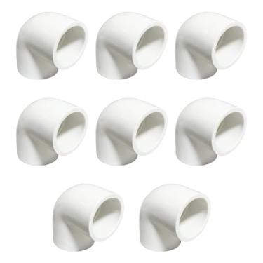 Imagem de HayEastdor 8 peças de acessórios de canto de tubo de PVC branco de 90 graus, conectores de acoplamento de tubo adaptador de cotovelo para irrigação por gotejamento, sistema de irrigação por