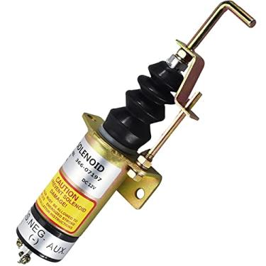 Imagem de Earlyred Solenoide de desligamento de combustível 12V 1502-12C7U2B2S1 Válvula solenoide de parada 366-07197 SA-3405T compatível com Lister Petter LPWS LPWT Conjunto gerador de motor de escavadeira com