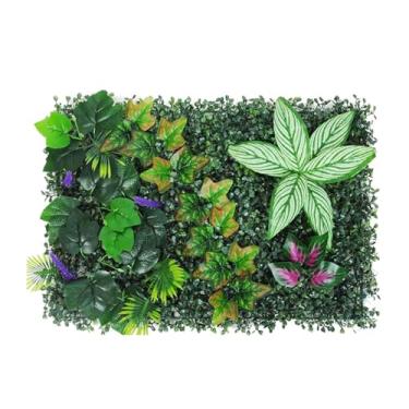Imagem de UxicRuya Painel de Parede de Planta Artificial, Vegetação Artificial, Fundo de Parede, Sombra de Sol, Painel de Grama Artificial para Festa Interna E Externa, Estilo H, Tamanho real