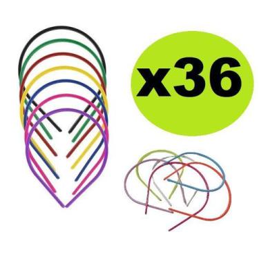 Imagem de Kit 36 Tiaras Arco Plástico Para Cabelo Sortida 14cm - Lynx produções