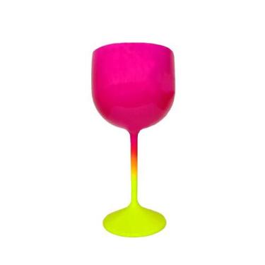 Imagem de Taça Gin Fluor com 550ml Degradê Amarelo e Pink - Rizzo - Mar Plástico