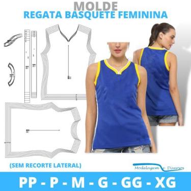 Imagem de Molde regata basquete feminina, modelagem&diversos, correios