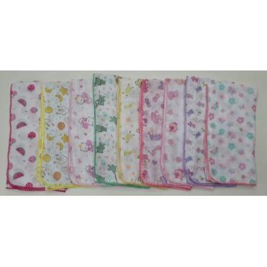 Imagem de 5 Fralda De Pano Estampada Grande Com Crochê -  - dugu, Feminino