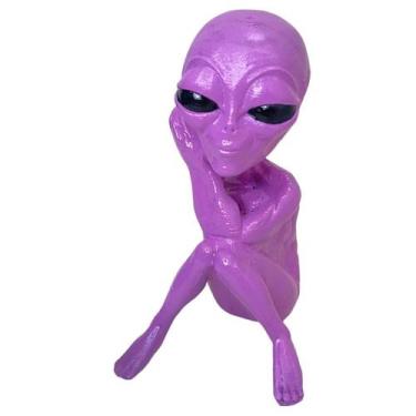 Imagem de 1 Estatua em Resina Mini Alienígena E.T Extraterrestres Enfeite Coleçã