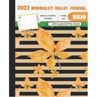 Imagem de 2022 Minimalist Bullet Journal/BUJO with Fall Watercolor And Horizontal Black and Orange Lines Cover: Basic Bujo | Classic Bullet Journal Help You ... And Dotted Pages | 240 Pages | 7.5 * 9.25