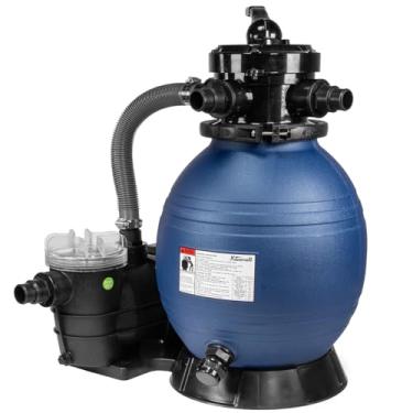 Imagem de XtremepowerUS 75110-V 30,48 cm Sistema de Areia Tanque de Filtro 10.000 Gal Medidor de Pressão Acima do Solo com Kit de Bomba de Piscina de 0,75 HP, Azul