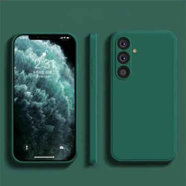 Imagem de Para Samsung A54 5G Case Liquid Camera Phone Cases para Samsung Galaxy A54 A55 A15 5G Soft Back Cover, Verde Escuro, para Galaxy A55 5G