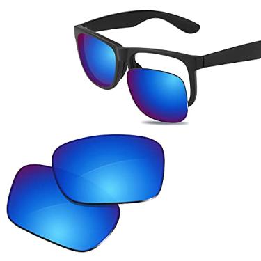 Imagem de Glintbay Lentes de óculos de sol de substituição 100% precisas para Ray-Ban Justin RB4165 54 mm - Espelhado azul gelo polarizado