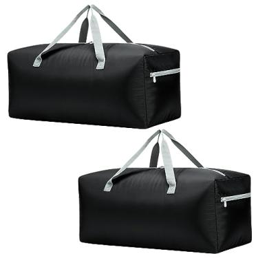 Imagem de Bolsa esportiva dobrável 76 cm / 75 l leve com resistência à água para viagens, Preto, pacote com 2
