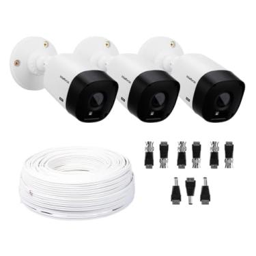 Imagem de Kit 6 Câmera Bullet Intelbras + Conectores + Cabos