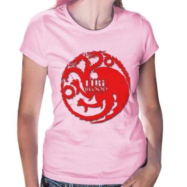 Imagem de Baby Look Fire and Blood Targaryen - Foca na Moda, Rosa bebê, GG
