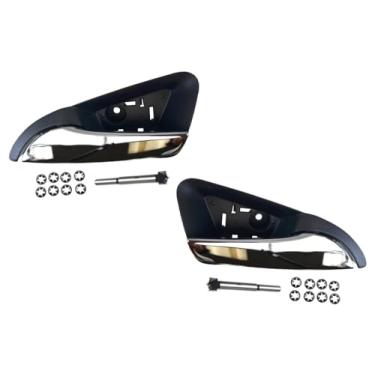 Imagem de PT Auto Warehouse GM-2216MA-RP - Maçaneta interna interna interna, caixa preta com alavanca de acabamento cromado - Par traseiro esquerdo/direito