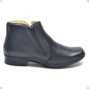 Imagem de Bota Botina Social De Couro Cla-Cle Masculina , Café, 39