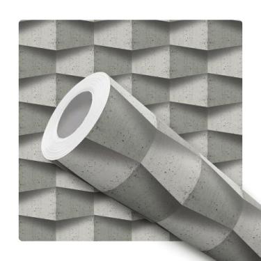 Imagem de Papel de Parede Adesivo Efeito 3D Branco Gesso Moderno Quarto Sala de 