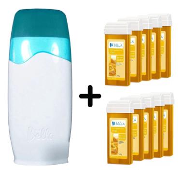Imagem de Kit Depilador Elétrico Depilação + 10 Ceras Refil Mel