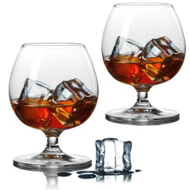 Imagem de ninesung Copos para beber Brandy Bourbon Whiskey Cognac Scotch, excelente copo de cristal sem chumbo para coquetel, pode ser lavado na lava-louças, 326 g (conjunto com 2)