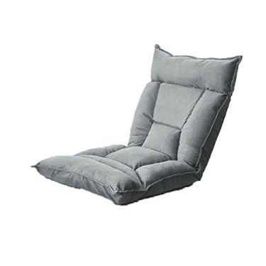 Imagem de ZABEES Banco de descanso para os pés, espreguiçadeira dobrável, varanda, lazer, ajustável, sofá preguiçoso, banco de tatami, removível e lavável, espreguiçadeira, para sala de estar, assento