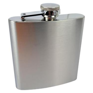 Imagem de Cantil De Inox Na Cor Prata 180Ml Camping Caminhada - GS