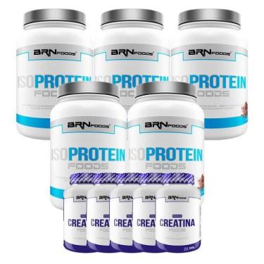 Imagem de Kit 5X Iso Protein 900G+ 5X Creatina 300G - Brn Foods