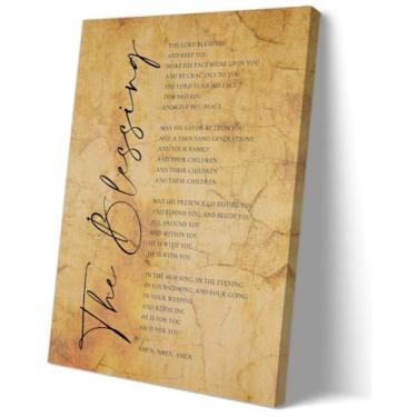 Imagem de Axglnumber Números 6 24-26 arte de parede versículo bíblico pôster vintage quadros em tela emoldurada para sala de estar decoração de casa retrô arte vertical 20 x 30 cm