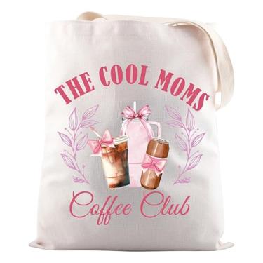 Imagem de JNIAP Pink Mom Gift Cool Moms Coffee Social Club Tote Bag Coffee Lover Gift For Her, Bolsa de café Cool Moms